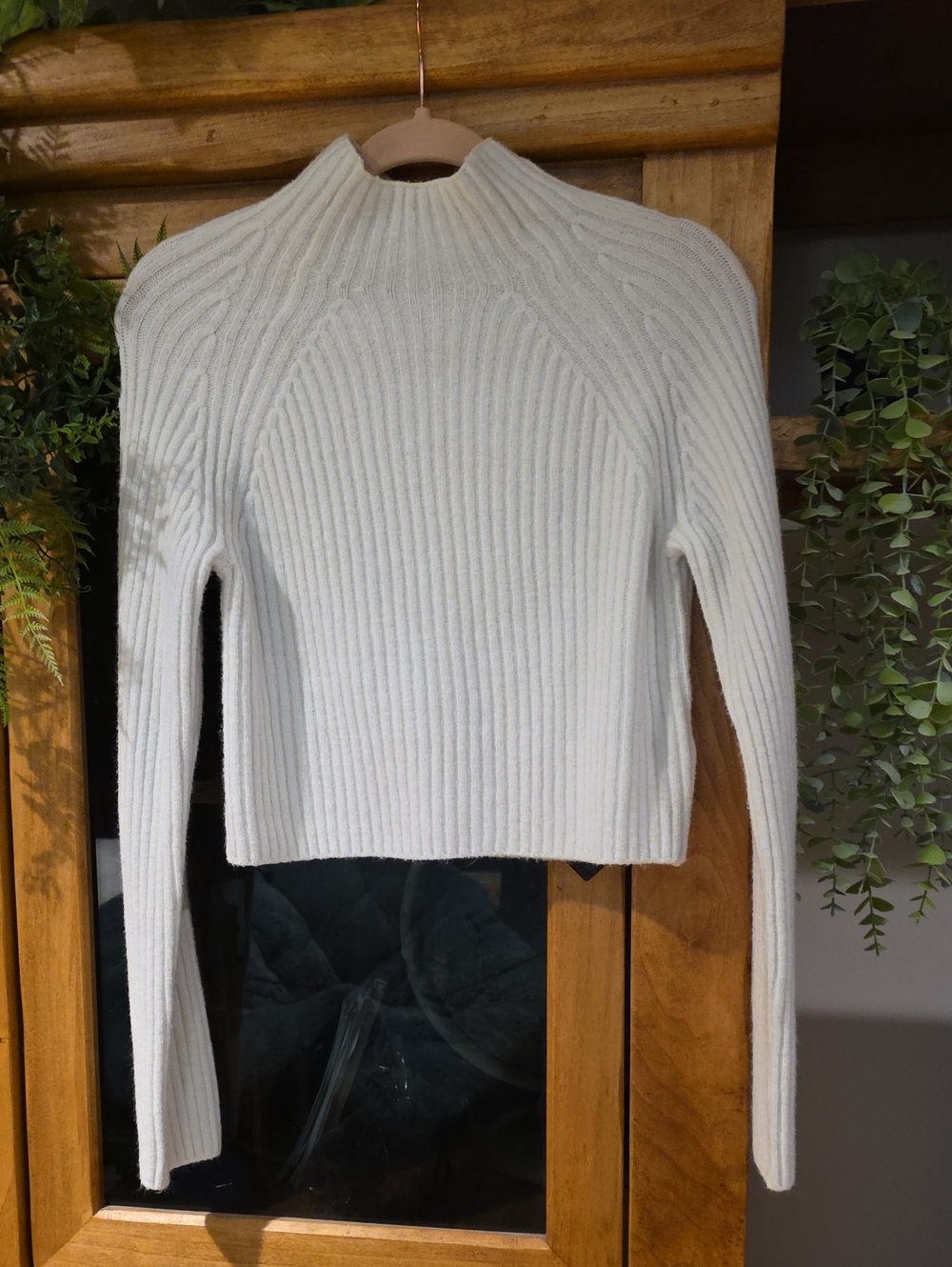 Ribbed Mock Neck Sweater Top